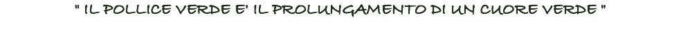 " IL POLLICE VERDE E' IL PROLUNGAMENTO DI UN CUORE VERDE "
